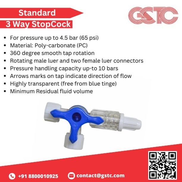 Leak-Proof 3 Way Stopcock – Standard